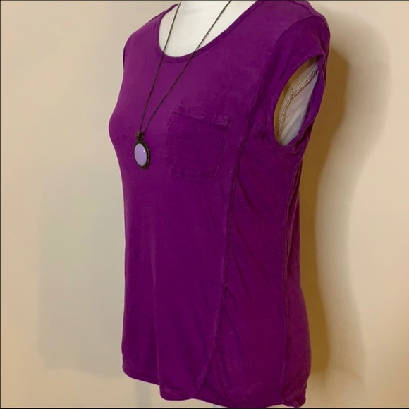 Athleta Newport Linen Magenta Top Small - Picture 2 of 7